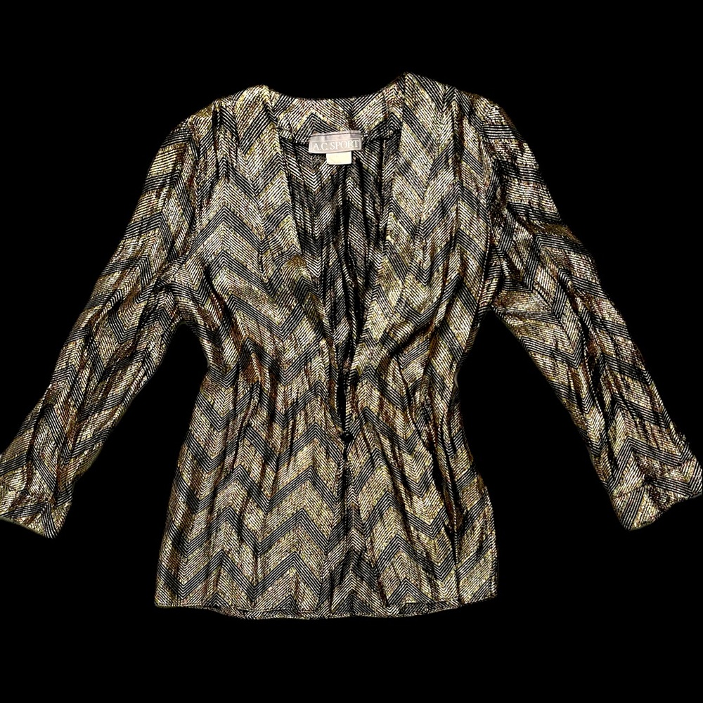 Vintage chevron metallic blazer